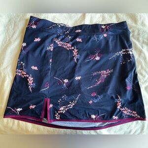 CALLAWAY Golf Skort Skirt, Navy Floral Print, XXL, 18.5" Length